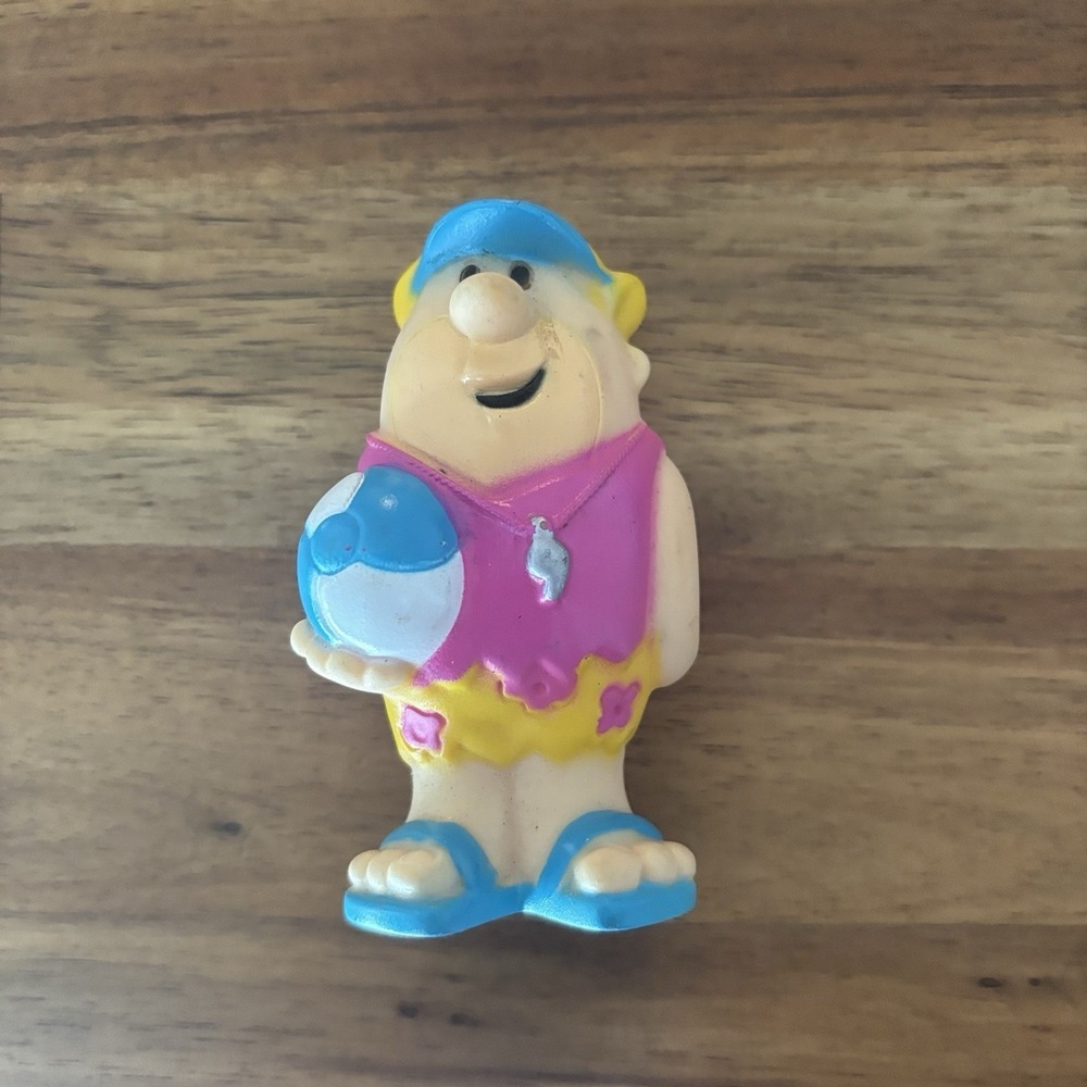 Vintage 1990s Flintstones Barney Rubble Lifeguard Beach Figure Toy Hanna Barbera